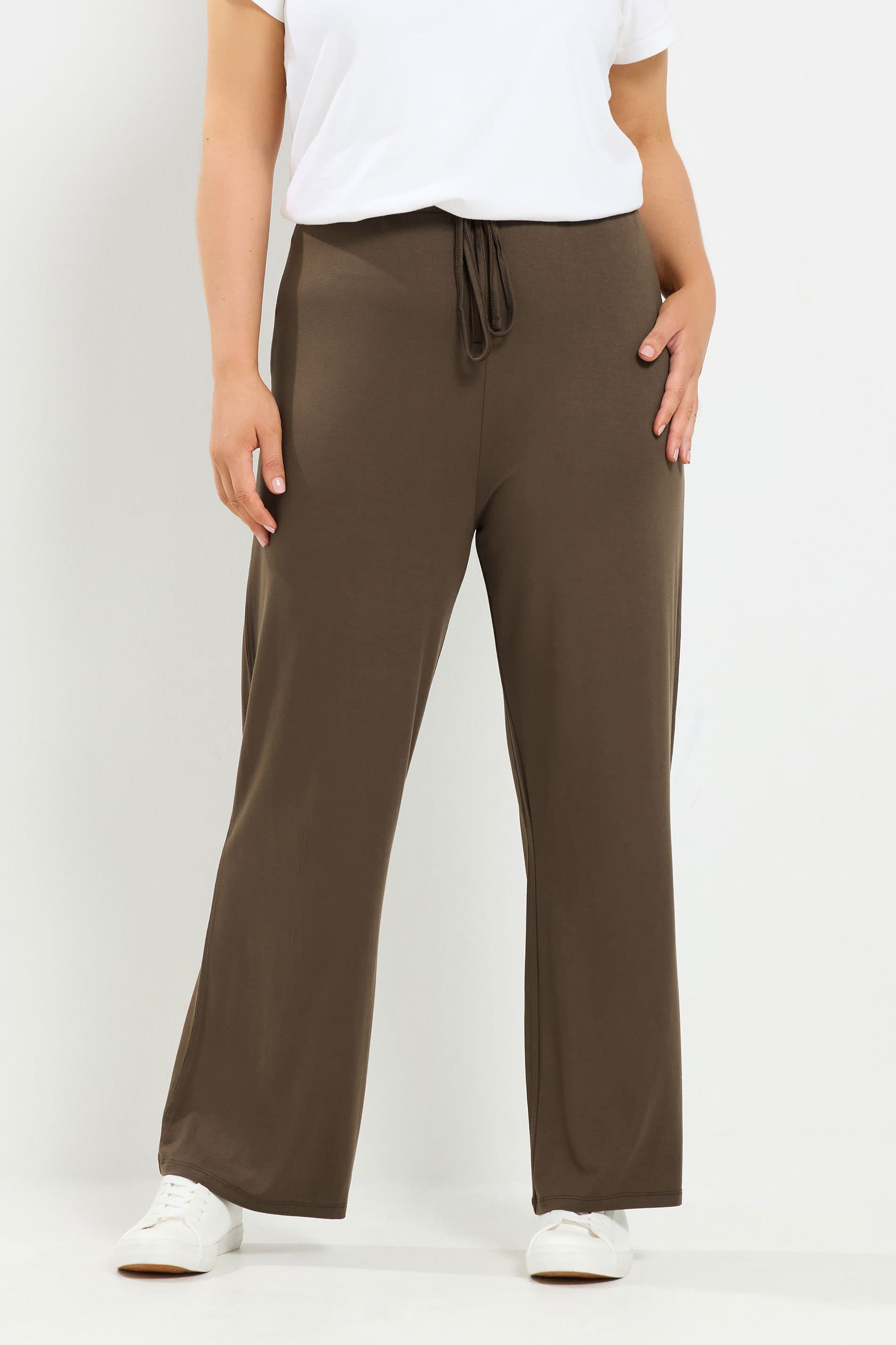 Yours Plus Size Chocolate Brown Jersey Yoga Pants