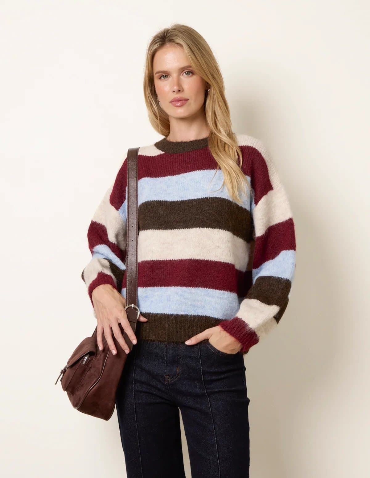 Blue Vanilla Striped Soft Knit Jumper