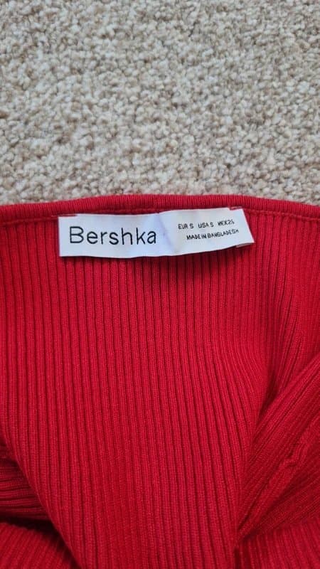 Bershka Red crop top