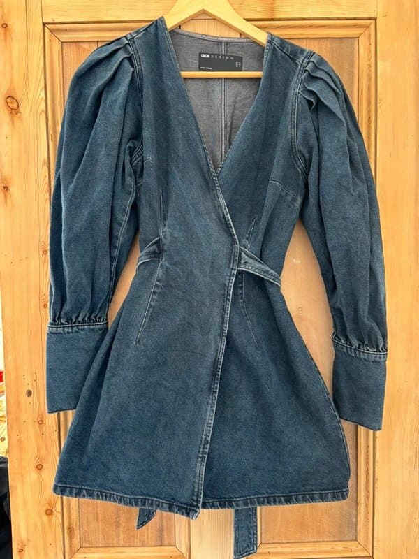 ASOS Denim dress with balloon sleeves