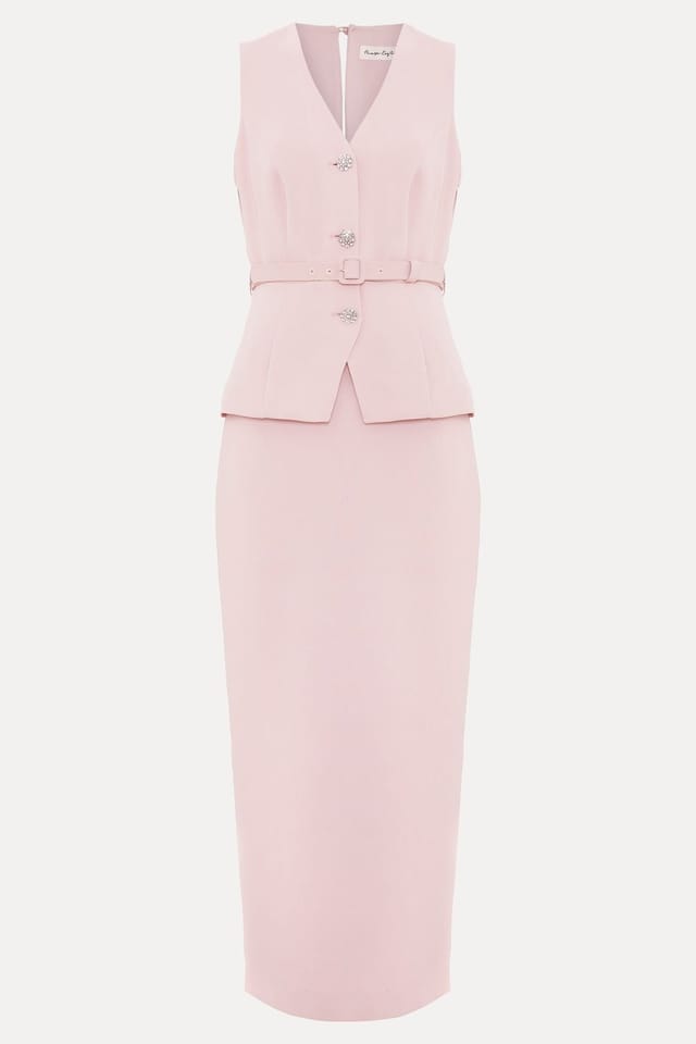 Phase Eight Phase Eight Women's Hilda Belted Tailored Maxi Dress in Pale Pink - 2