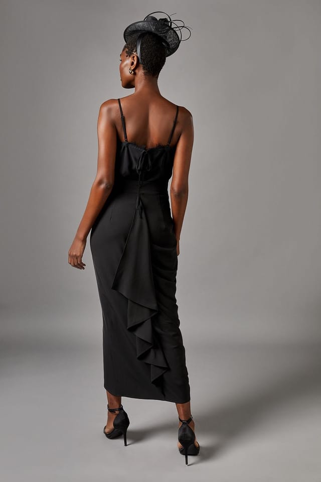 Coast Coast Women's Lisa Tan Ruched Detail Maxi Skirt in Black - 3