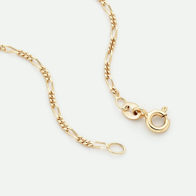 The Fine Collective The Fine Collective Women's 9ct Yellow Gold Solid Figaro Chain 18 inch - 3