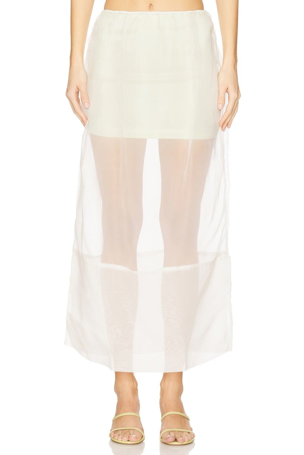 revolve Pencil Sheer Maxi Skirt & Satin Mini