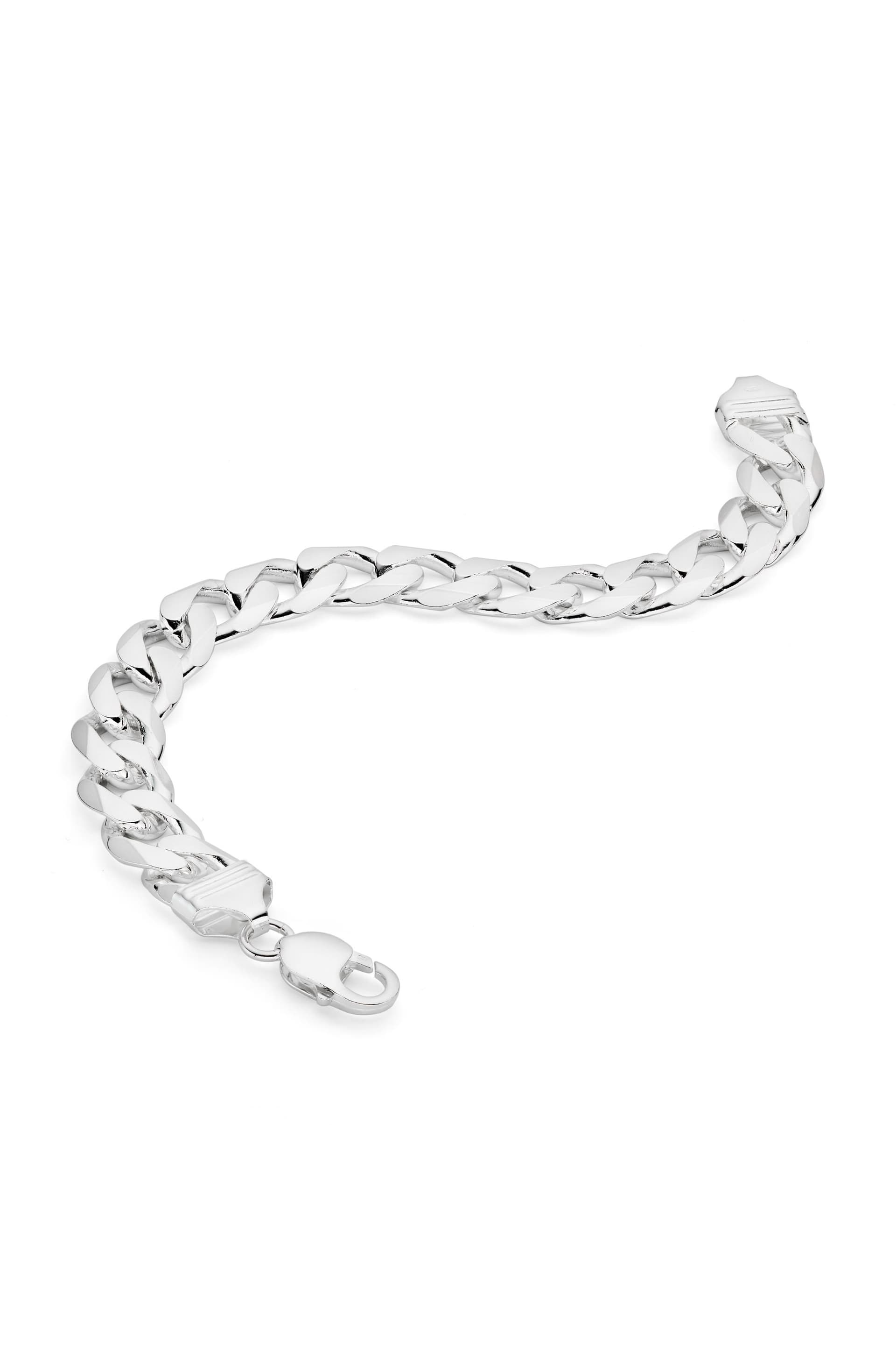 The Fine Collective The Fine Collective Men's Sterling Silver Curb Chain (13.3mm) Bracelet 8.5 inch