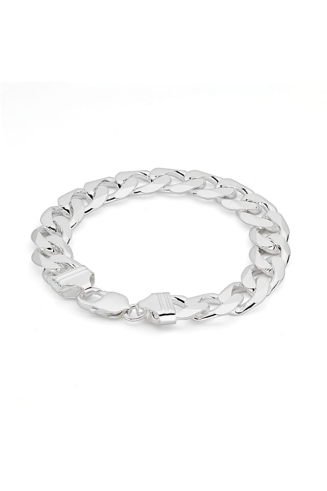 The Fine Collective The Fine Collective Men's Sterling Silver Curb Chain (13.3mm) Bracelet 8.5 inch - 3