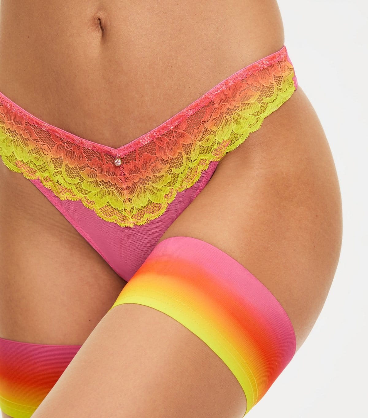Ann Summers Women's Pink Sexy Lace Ombre Thong Ann Summers New Look - 4