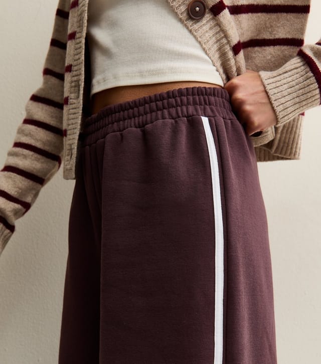 New Look Girls' Dark Brown Side Stripe Wide Leg Trousers New Look - 2