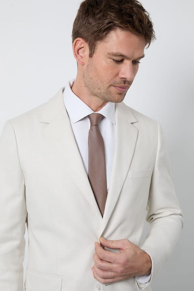 Burton Burton Men's Light Brown Textured Tie - 2