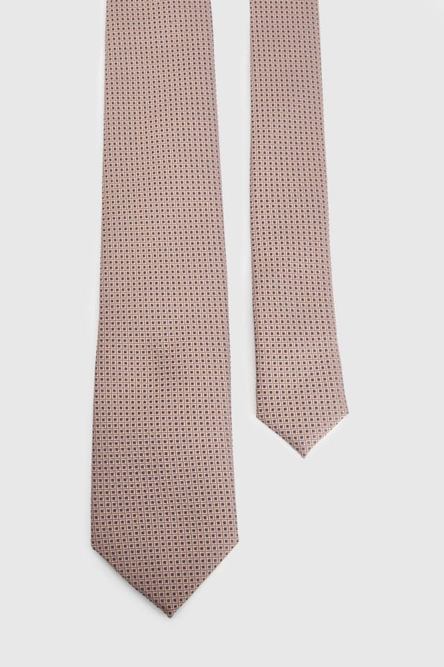 Burton Burton Men's Light Brown Textured Tie - 3
