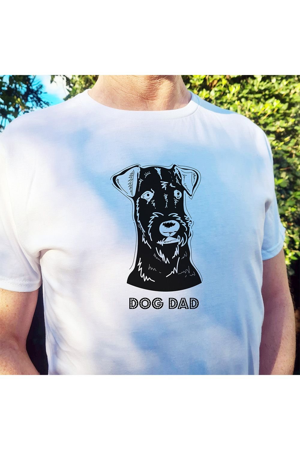 Afewhometruths Afewhometruths Men's Airedale Dog Dad T-Shirt in White - 2
