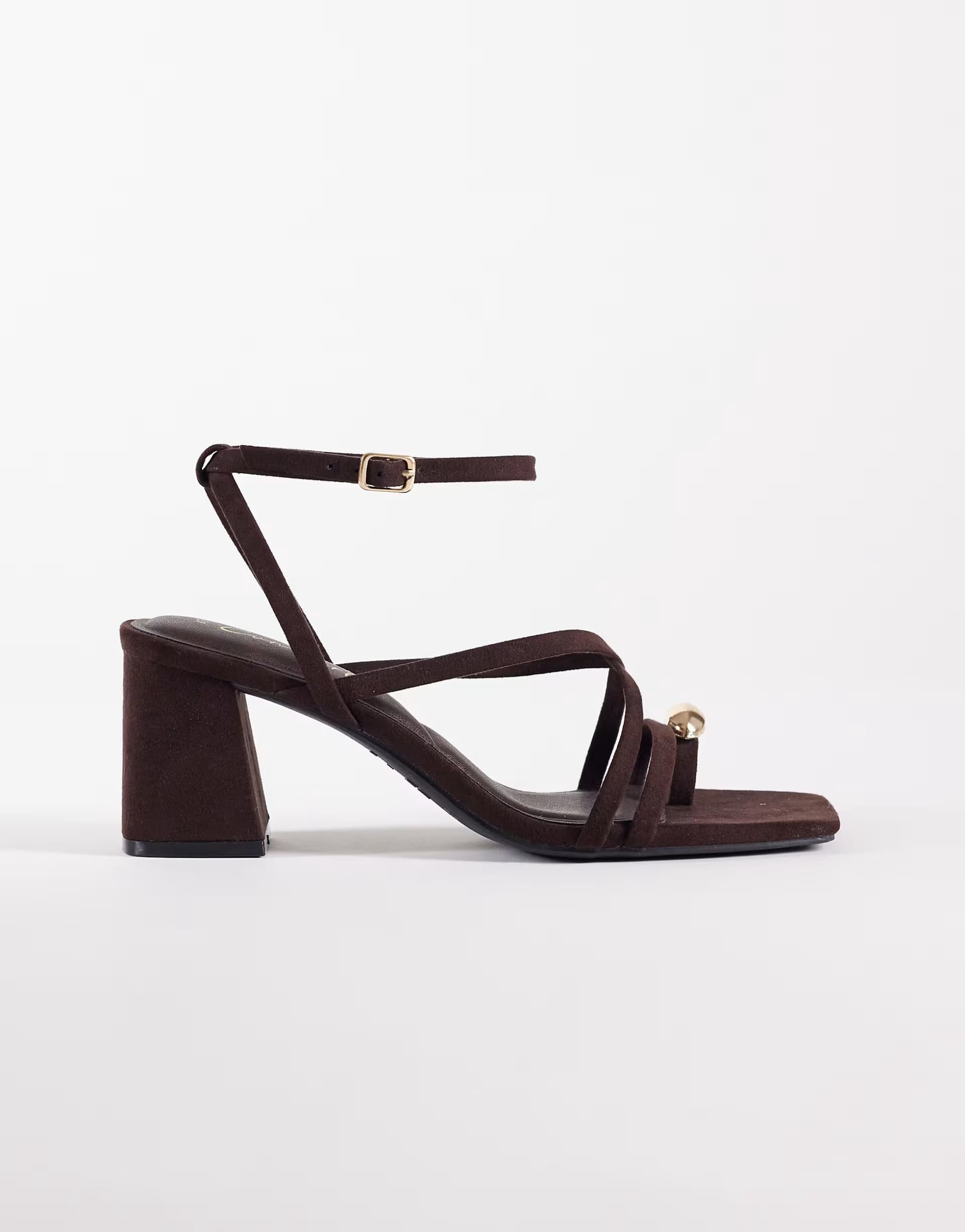 ASOS ASOS Brown Suede Block Heeled Sandal