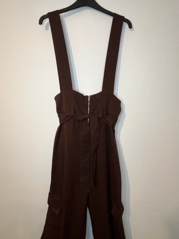 Bershka Chocolate Jumpsuit With Cargo Pockets