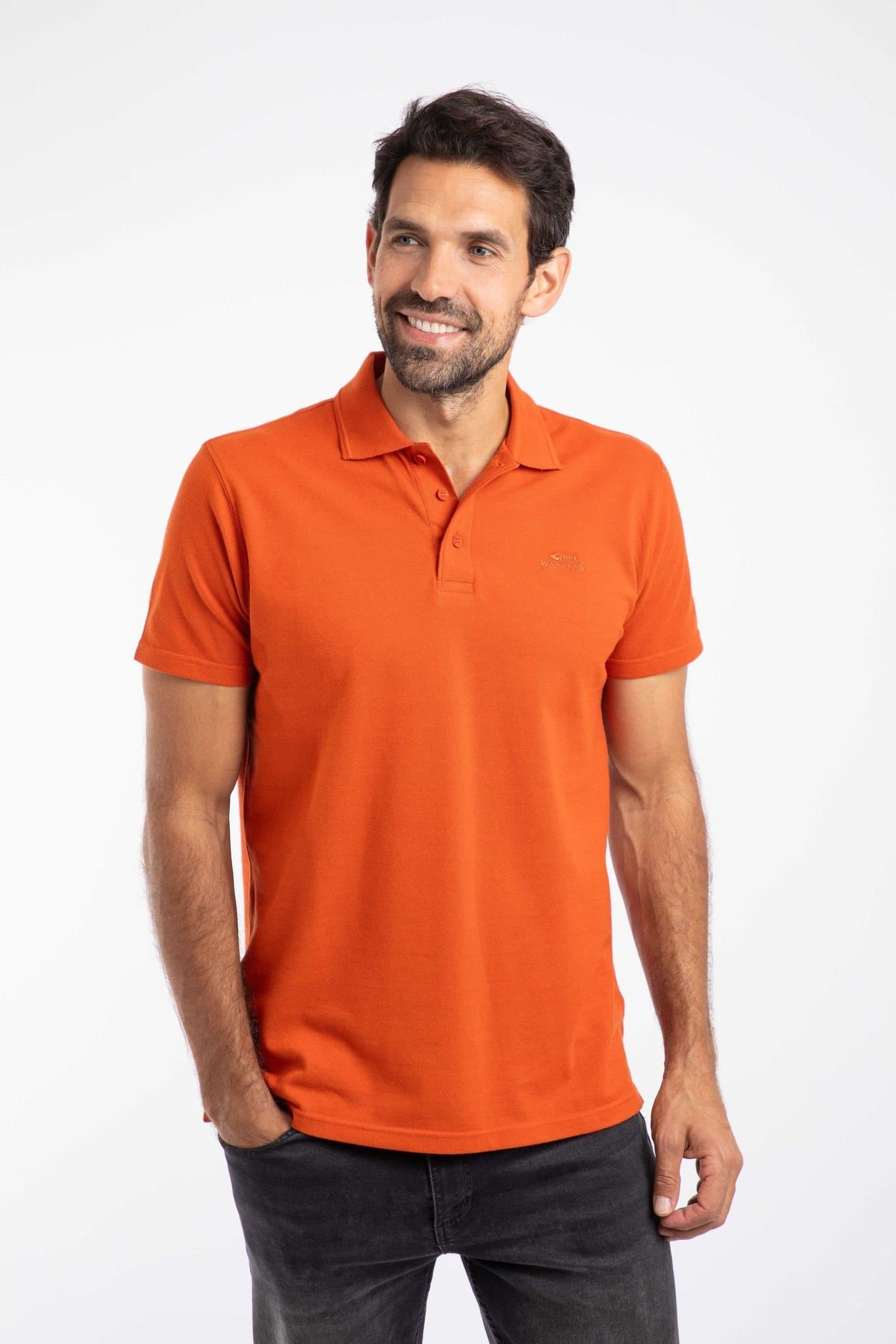Weird Fish Weird Fish Men's Giles Pique Polo Shirt in Orange