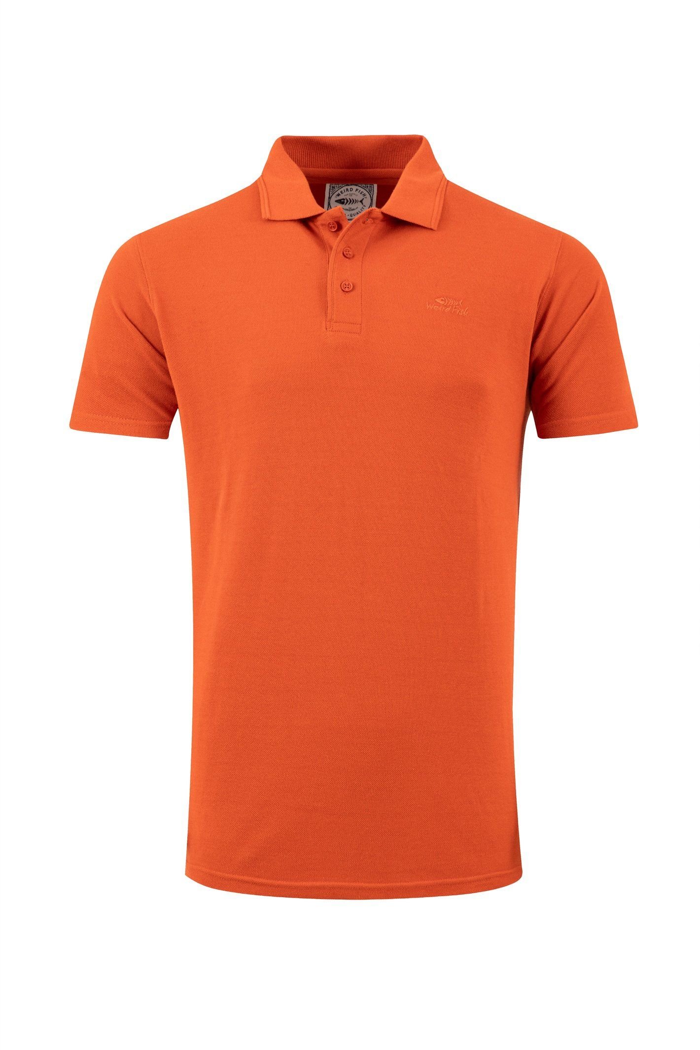 Weird Fish Weird Fish Men's Giles Pique Polo Shirt in Orange - 2