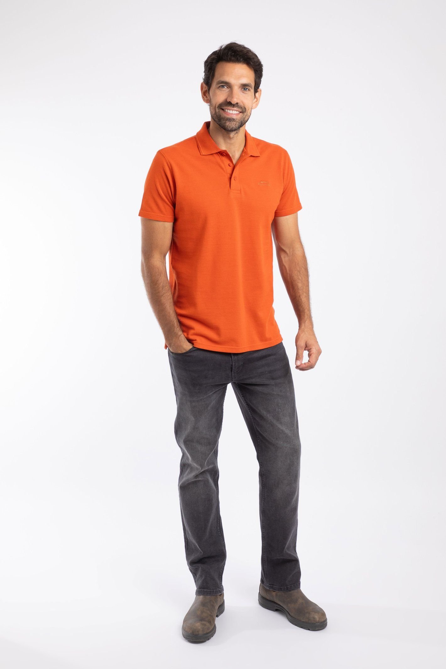 Weird Fish Weird Fish Men's Giles Pique Polo Shirt in Orange - 4