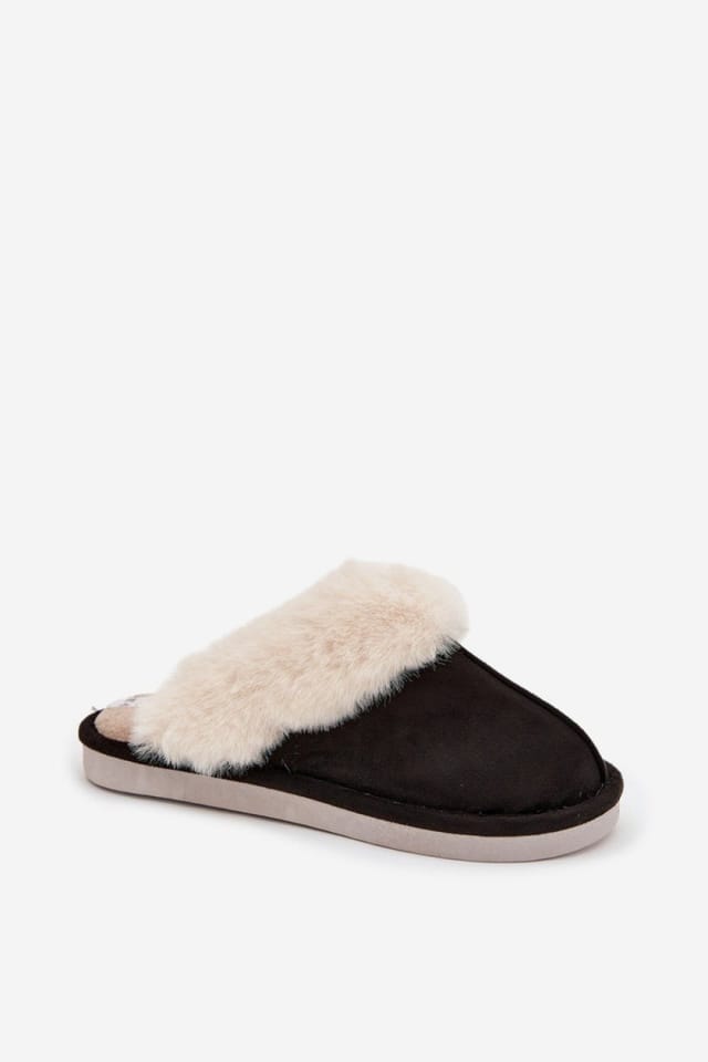 Love Lace Love Lace Women's Fur Lined Soft Suede Cozy Indoor Slippers for Cold Days in Black - 2