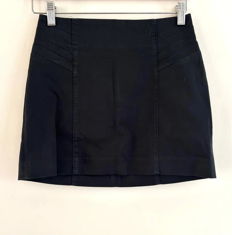 Zara 🌸 Zara Black Mini Skirt Smart Office Y2K Tailored A-Line Workwear UK XS