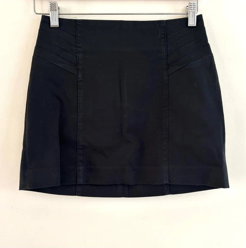 Zara Black Mini Skirt Smart Office Y2K Tailored A-Line Workwear