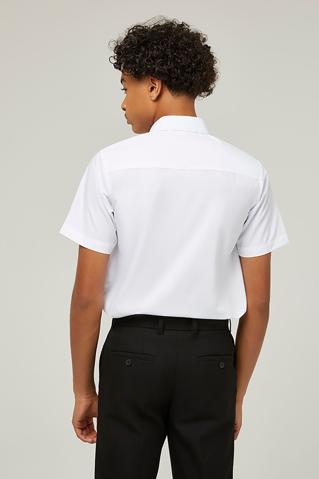 TRUTEX TRUTEX Men's 2 Pack Short Sleeve Non-Iron Boys' School Shirts in White - 2