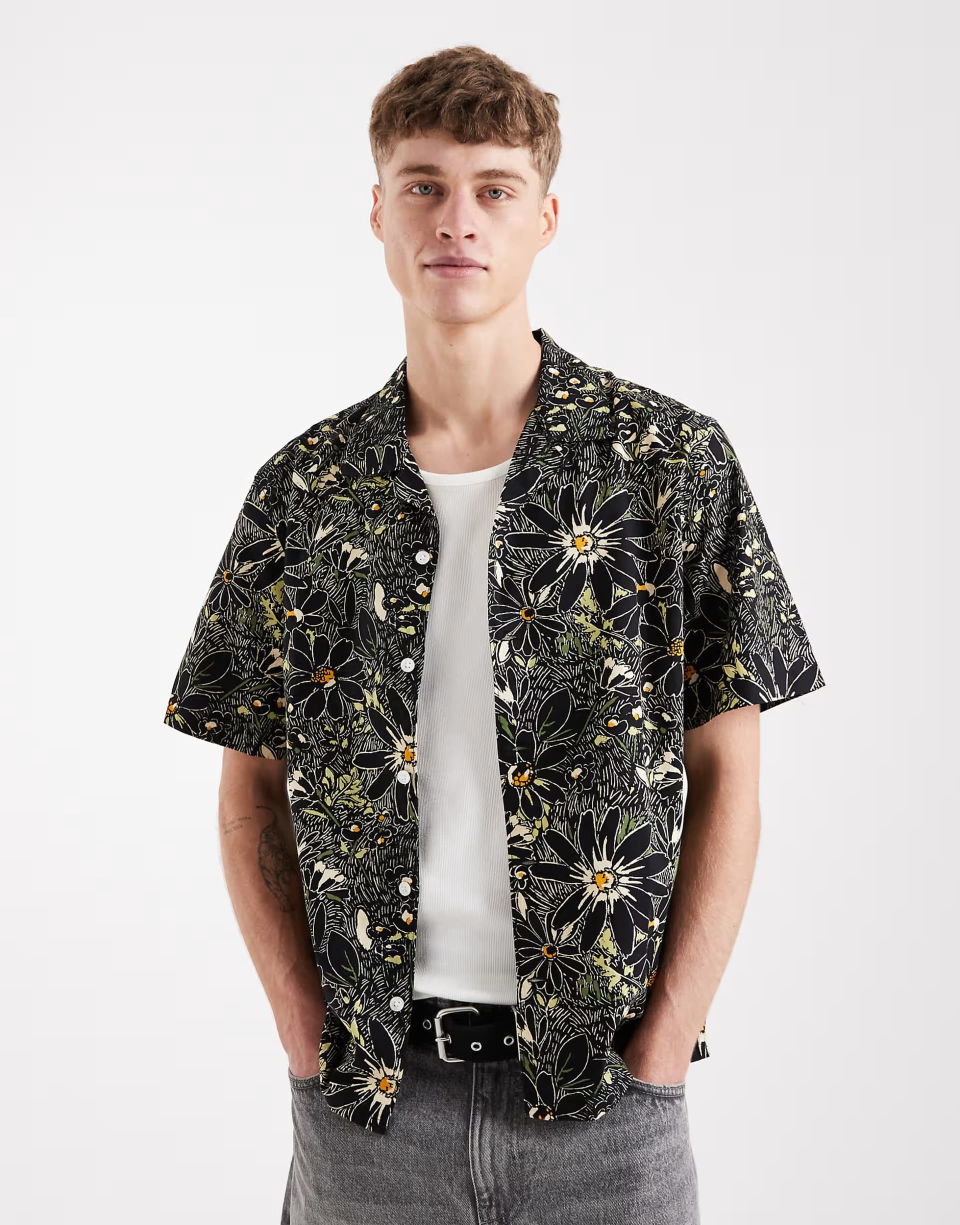 ASOS Levi's Sunset short sleeve camp shirt in black floral