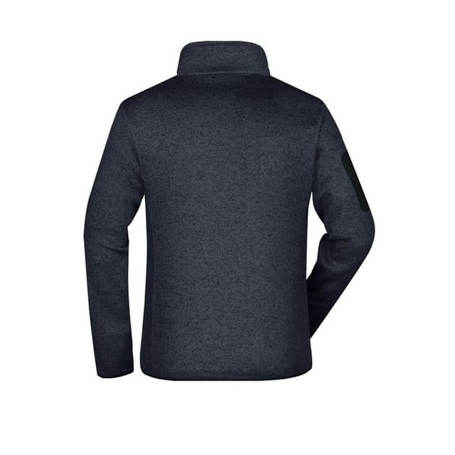 James and Nicholson James and Nicholson Men's Knitted Fleece Jacket in Dark Grey - 2