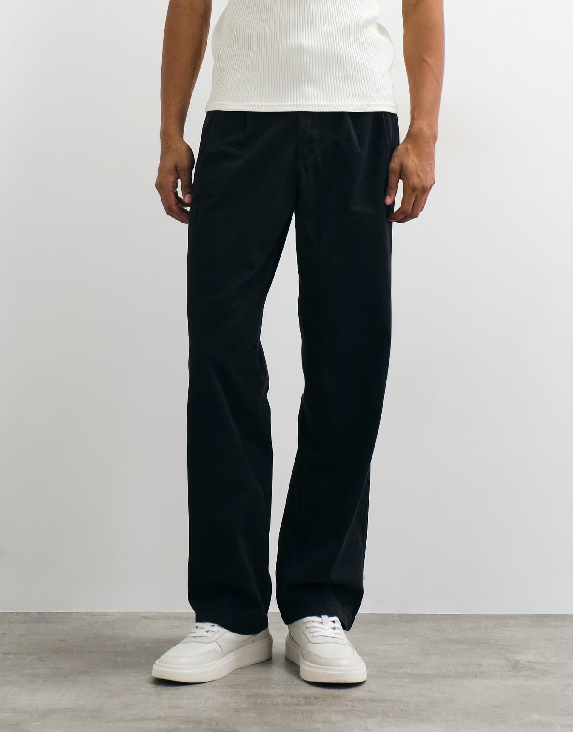 ASOS Cotton On super baggy pleated trouser in black