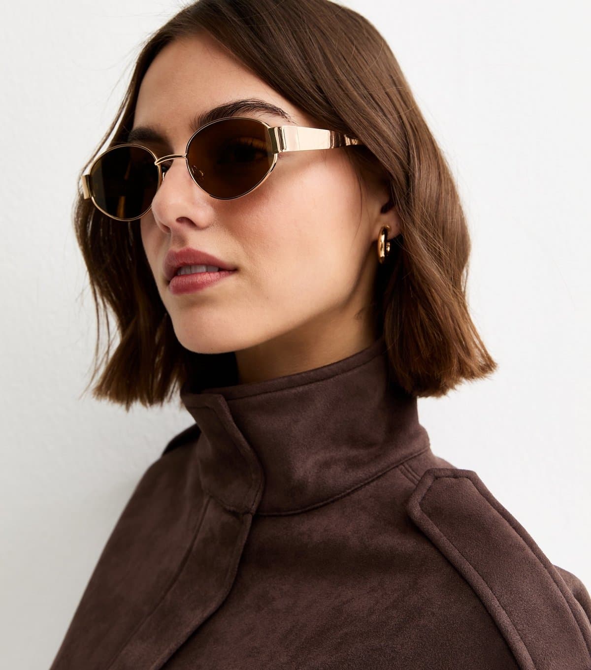 New Look Gold Tone Oval Sunglasses New Look