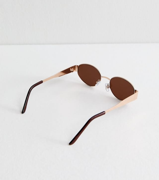 New Look Gold Tone Oval Sunglasses New Look - 3