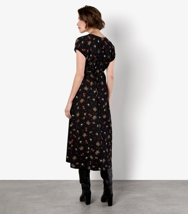 Apricot Women's Black Floral Heart Print Ditsy Dress Apricot New Look - 3