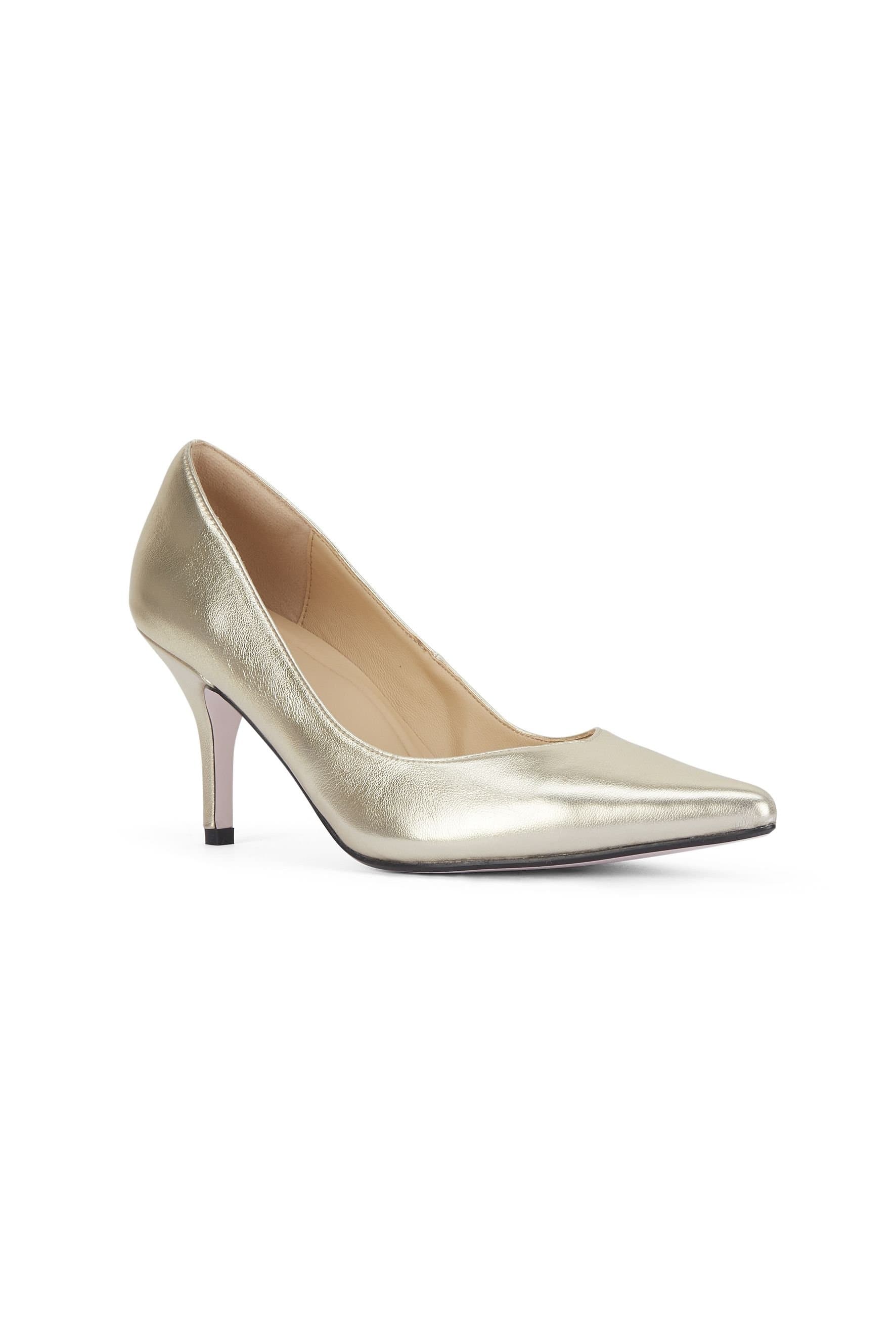 MALOW LONDON MALOW LONDON Gold Patent Pointed Toe Stiletto Slip-On Heels