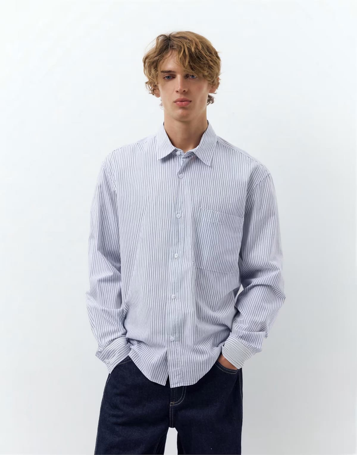 ASOS Pull&Bear Striped long sleeve shirt in striped - 1