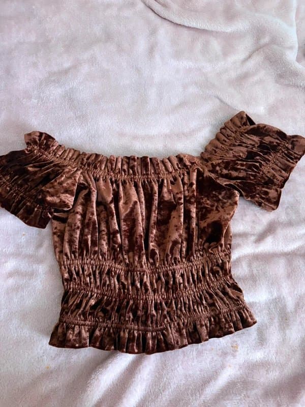 Bershka Off shoulder velvet top