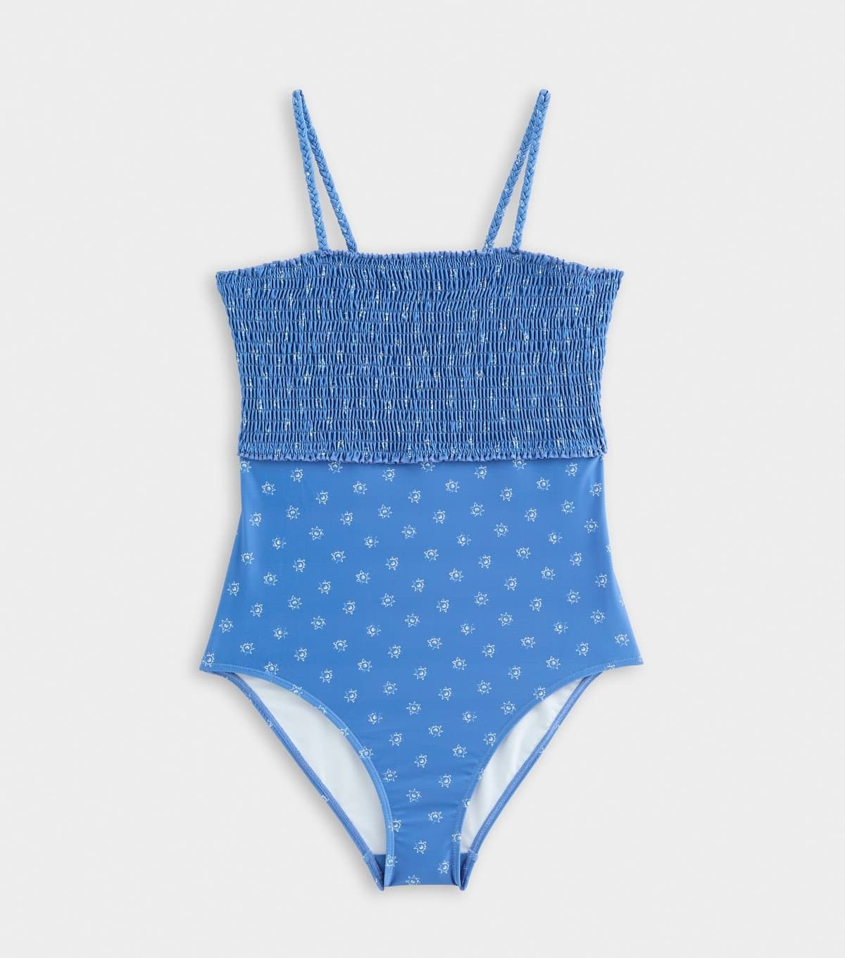 New Look Girls' Blue Shirred Sunny Swimsuit New Look