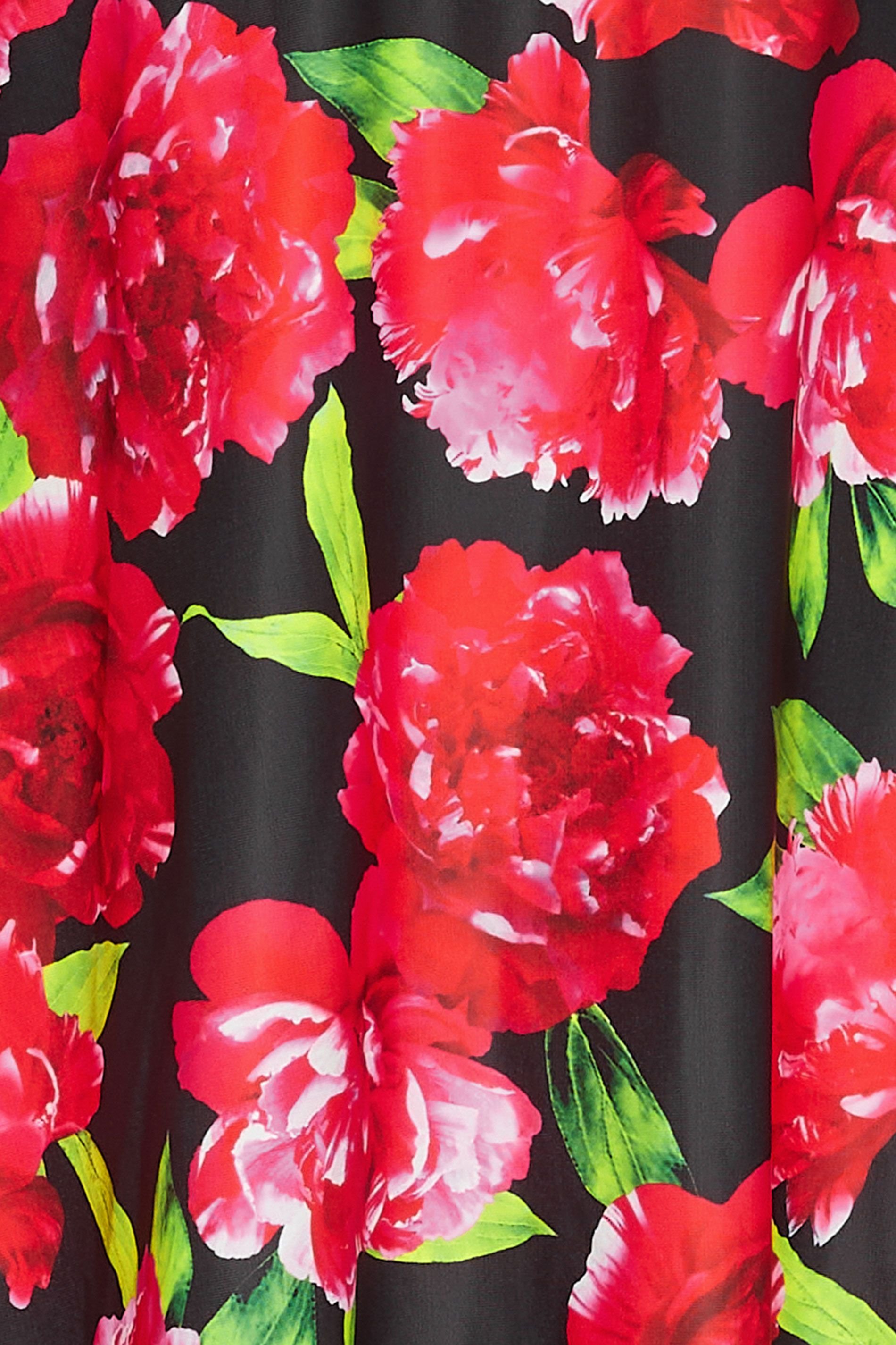 Yours Yours Women's Floral Print Hanky Hem Swim Dress in Red - 4