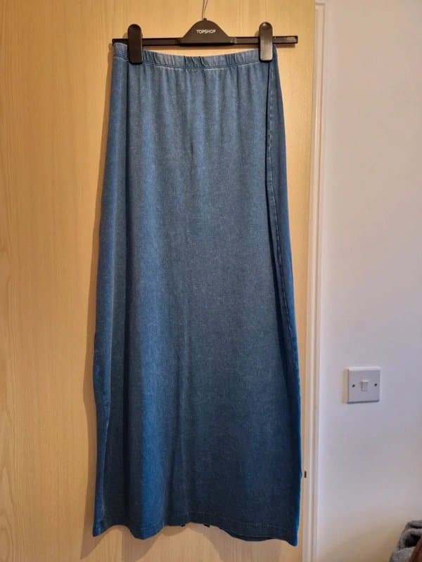 ASOS Design Acid wash denim look skirt