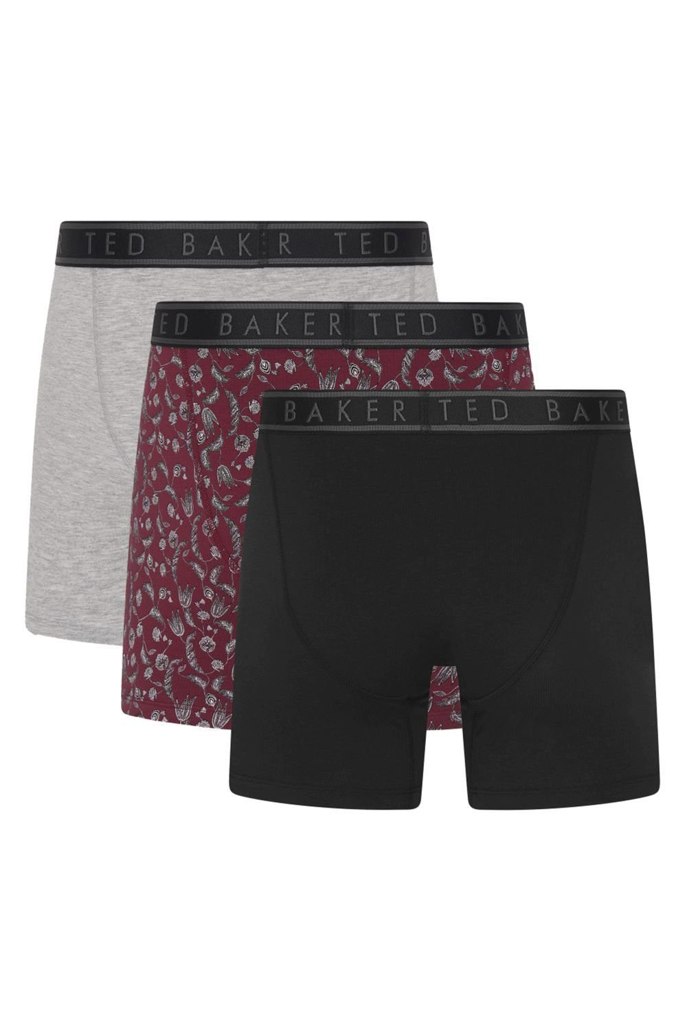 Ted Baker Ted Baker Men's 3 Pack Soft Breathable Cotton Boxer Brief Underwear in Grey - 2