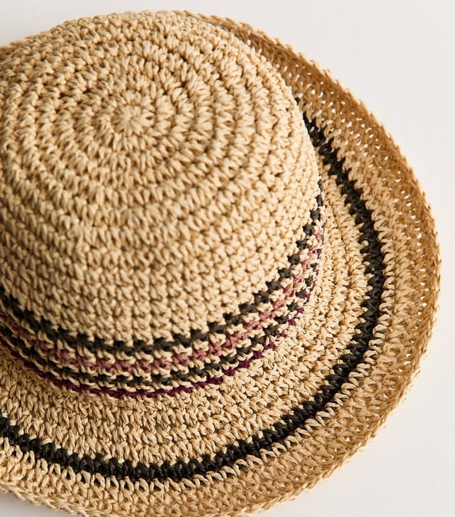 New Look Stone Striped Packable Straw Hat New Look - 3