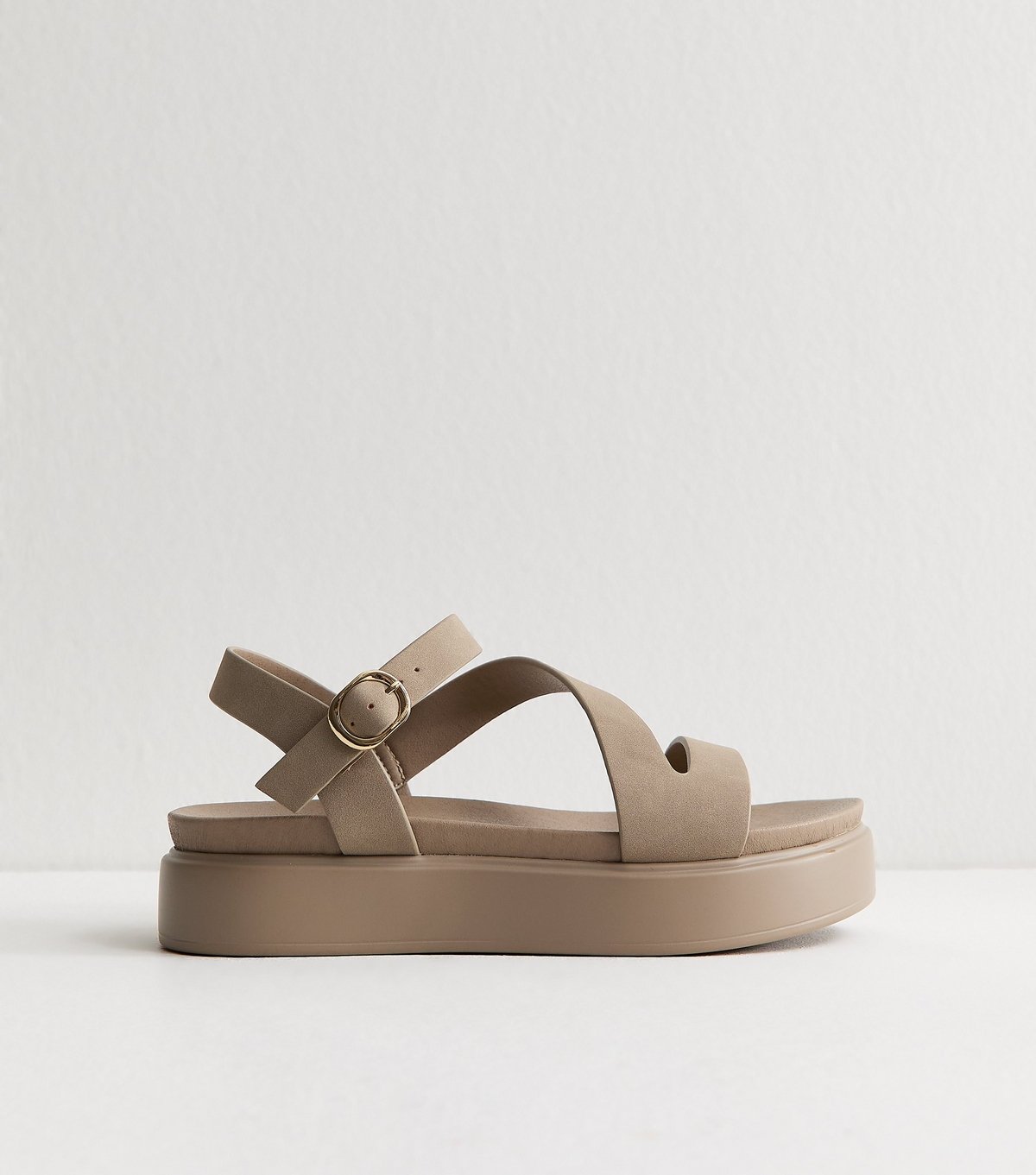 New Look Women's Light Brown Multi Strap Platform Sandals Vegan New Look - 4