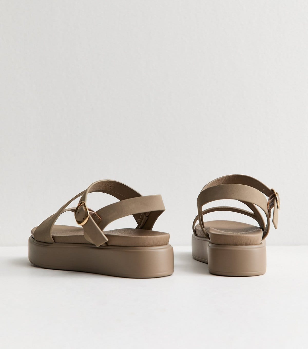 New Look Women's Light Brown Multi Strap Platform Sandals Vegan New Look - 4