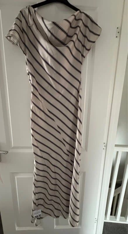 ASOS ASOS satin cream and black midi dress