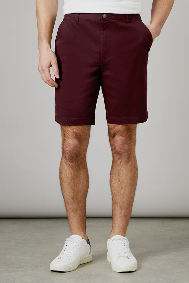 Burton Burton Men's Burgundy Classic Chino Shorts - 2