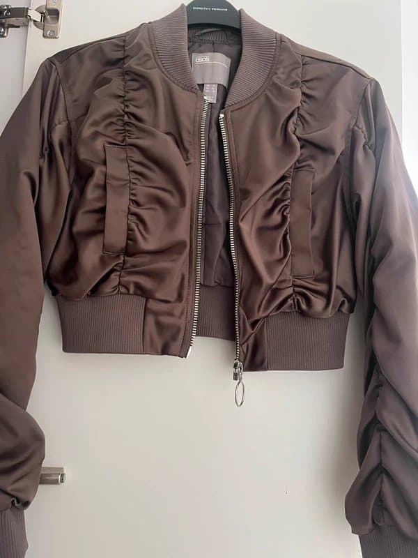 ASOS Silk bomber cropped jacket