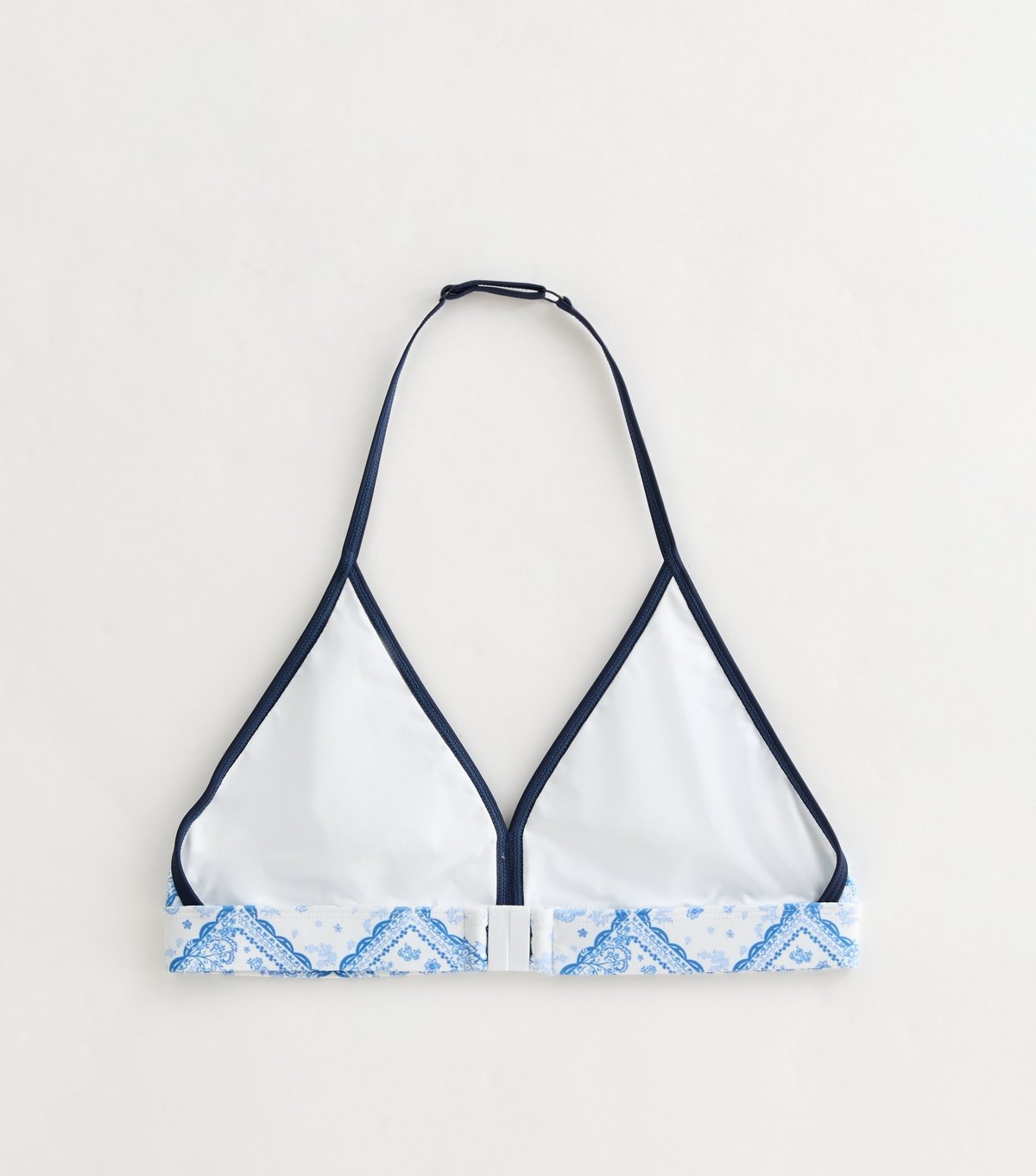 New Look Girls' Blue Floral Tile Pattern Triangle Bikini Top and Bottoms Set New Look - 2