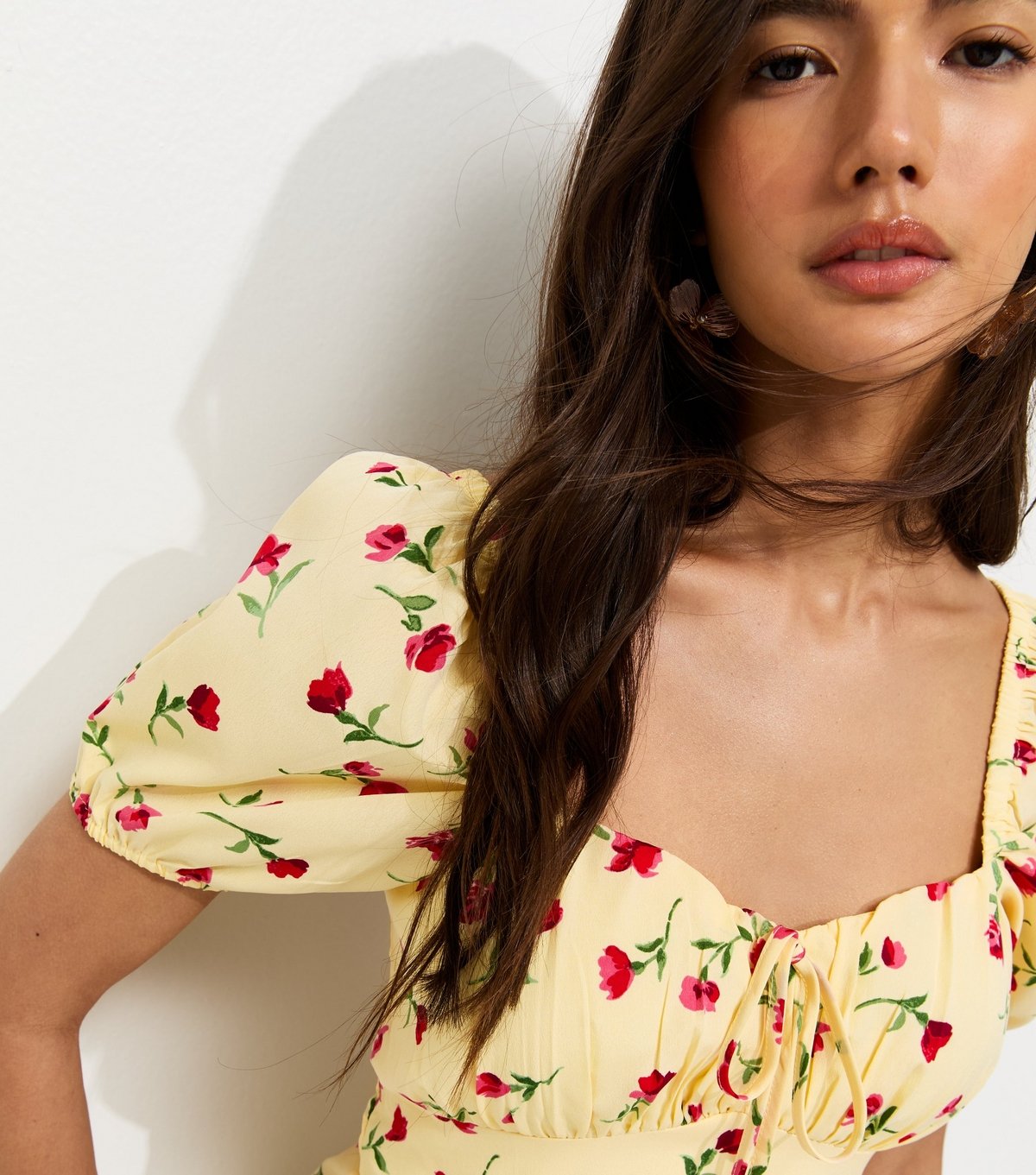 New Look Women's Light Yellow Rose Milkmaid Mini Dress New Look - 2