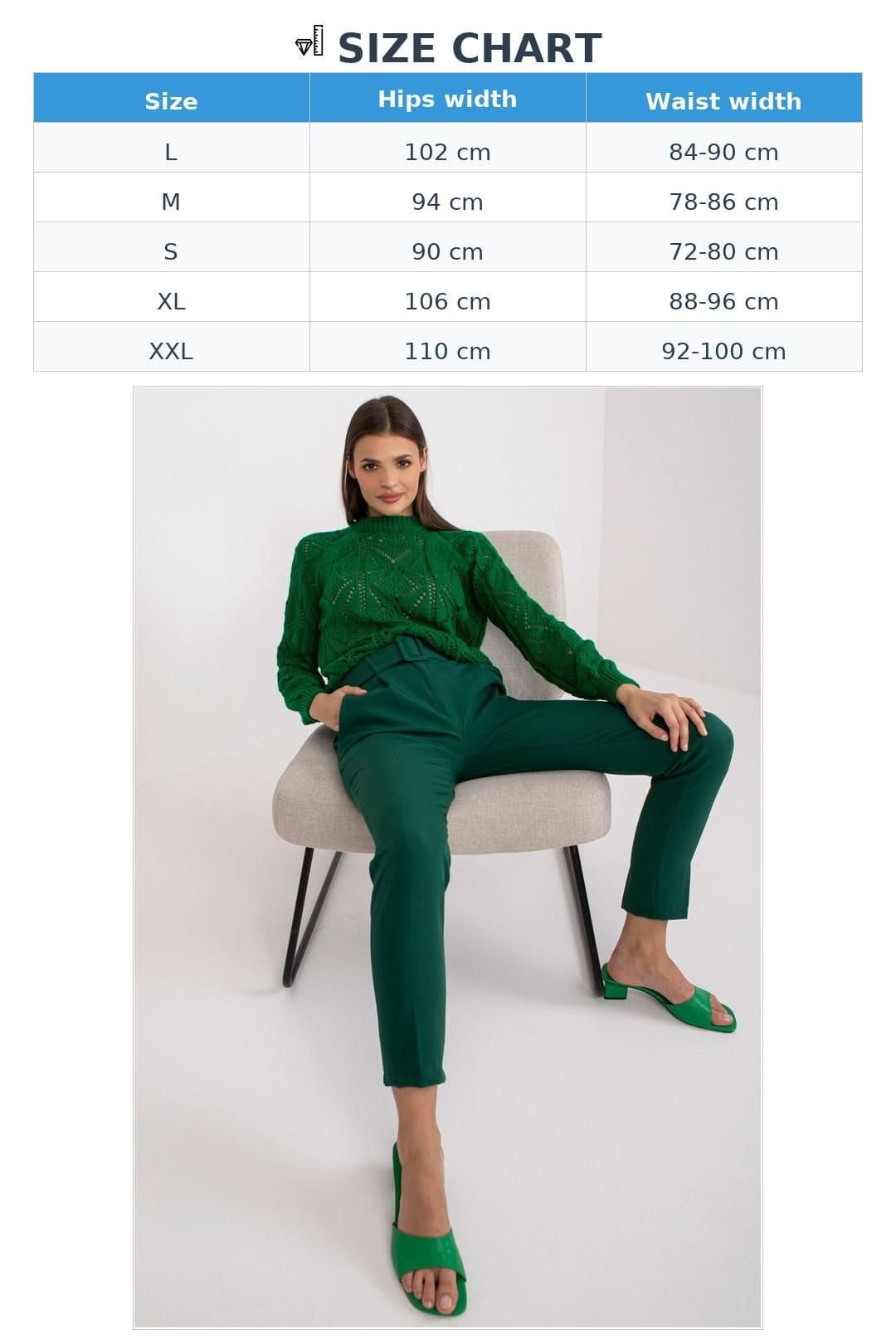 Love Lace Love Lace Women's High Waisted Pants Zip Button Belt Pockets in Green - 4