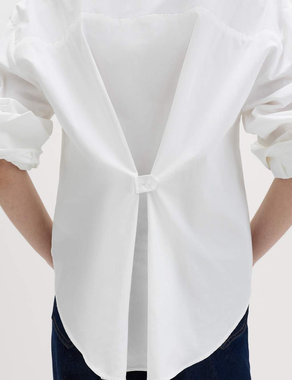 Marks & Spencer M&S Pure Cotton Button Back Shirt Soft White - 4