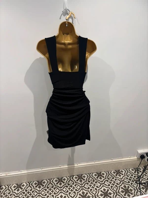 ASOS Design ASOS Design little black dress drape cinched ruched