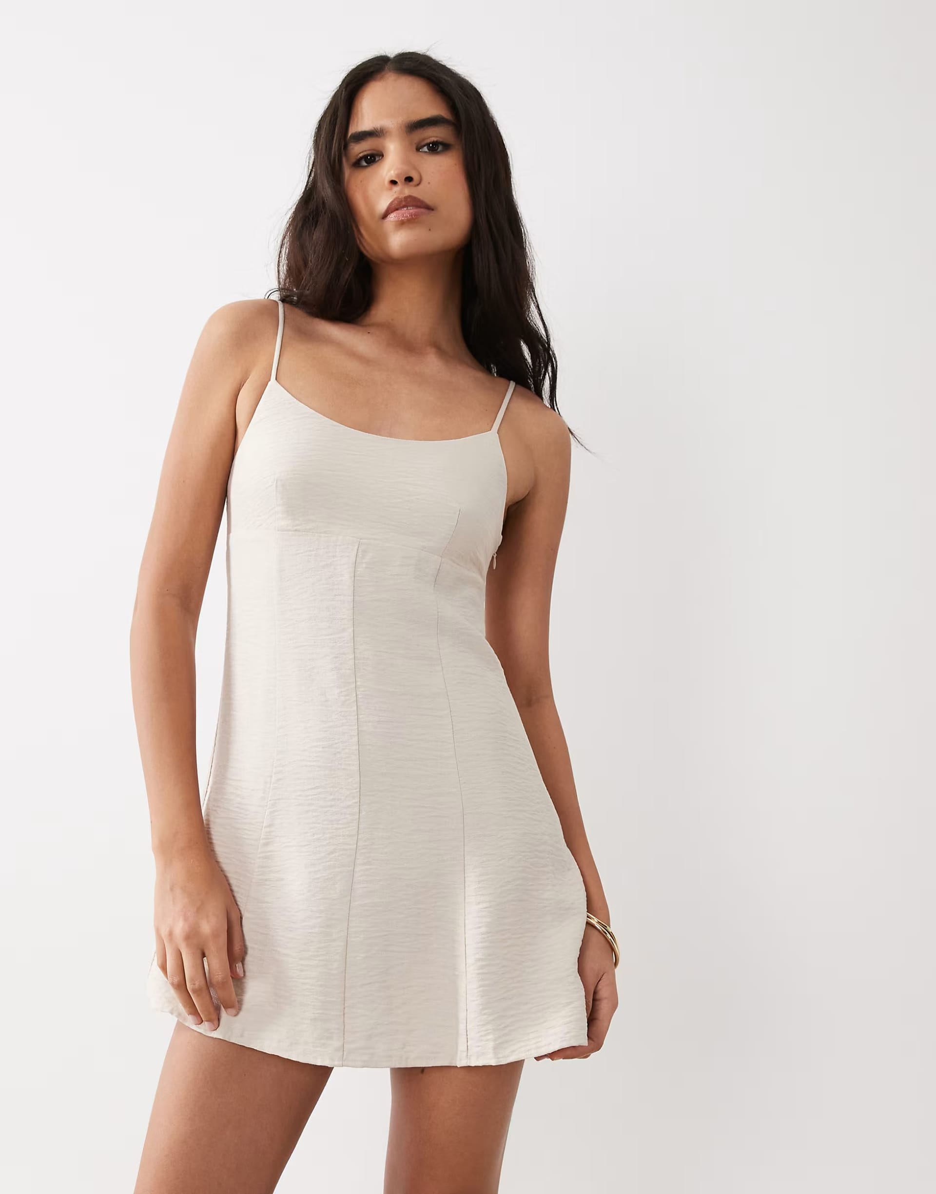 ASOS Cream Strappy Mini Dress