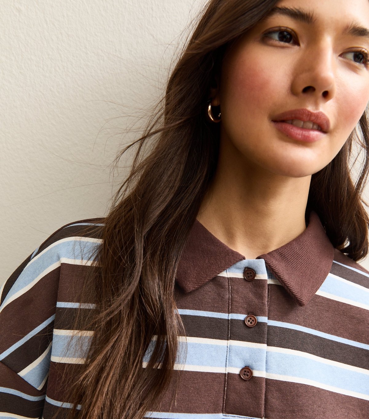 New Look Women's Brown Striped Rugby Sweatshirt New Look - 2